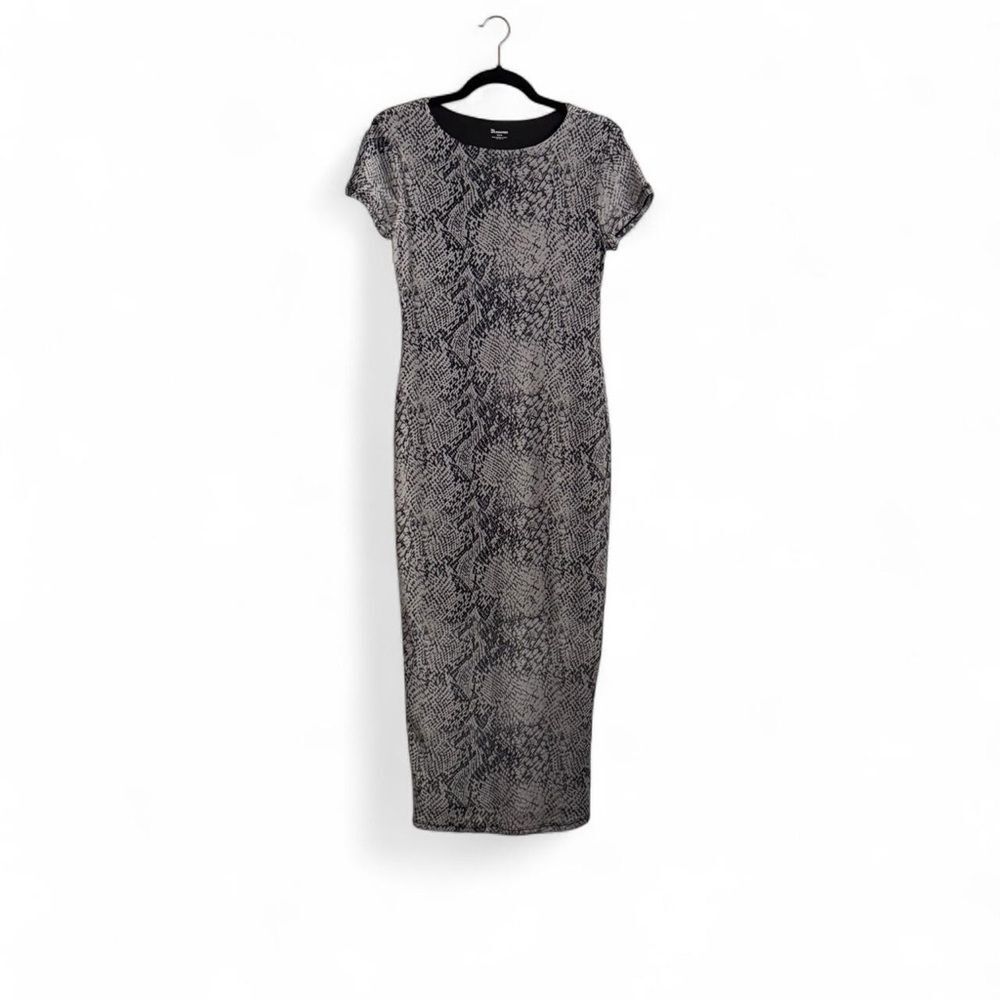 Mesh 90s Style Snake Print Maxi Dress - Size Small